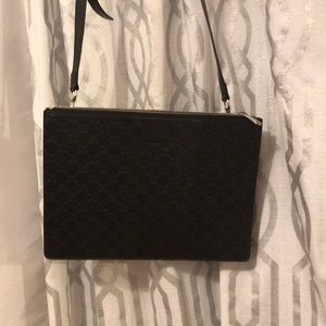 Gucci Black Signature Leather Laptop Bag